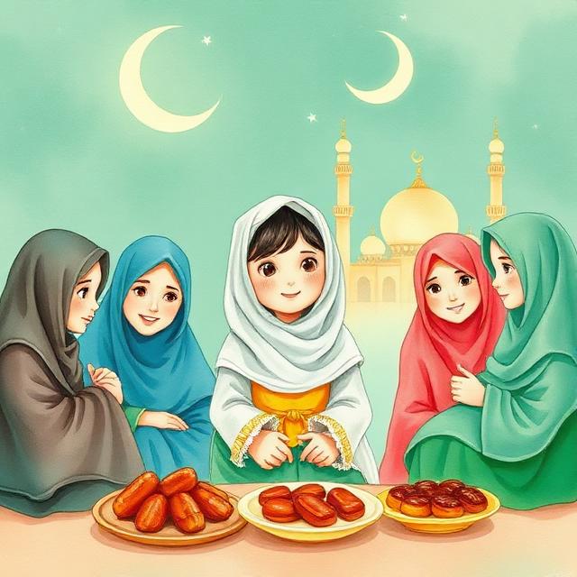 Eid al-Fitr celebration illustration