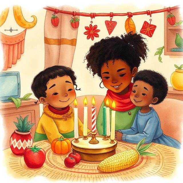 Kwanzaa celebration illustration