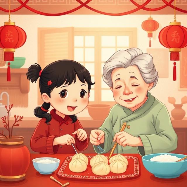 Lunar New Year celebration illustration