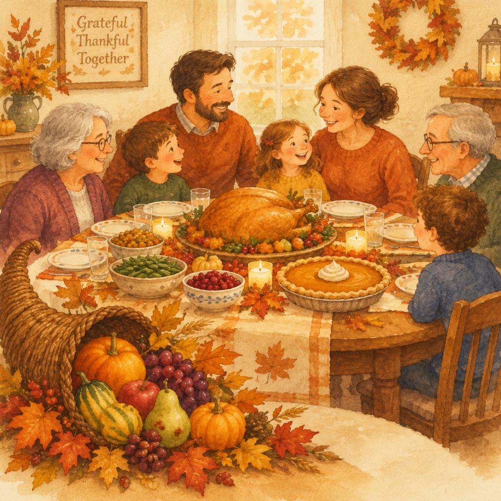 Thanksgiving celebration illustration